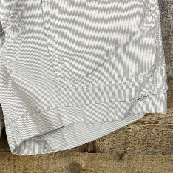 North Face Wander Free Linen Blend Shorts Dune Beige Stripe SZ 6 - Picture 3 of 9